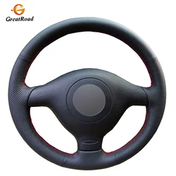 Protector de volante PU negro cosido a mano – VW Golf 4 Passat B5 Polo