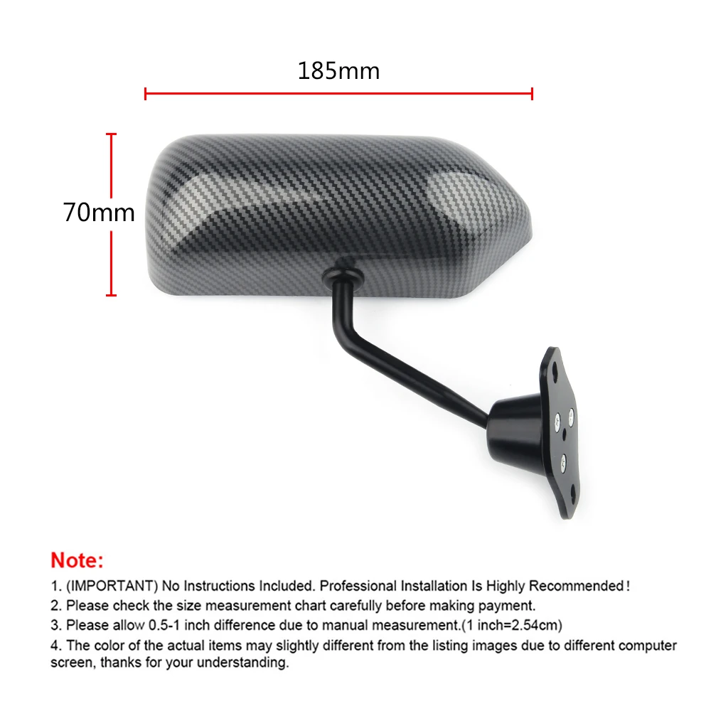 Espejo retrovisor universal estilo F1 fibra de carbono azul - imagen 2