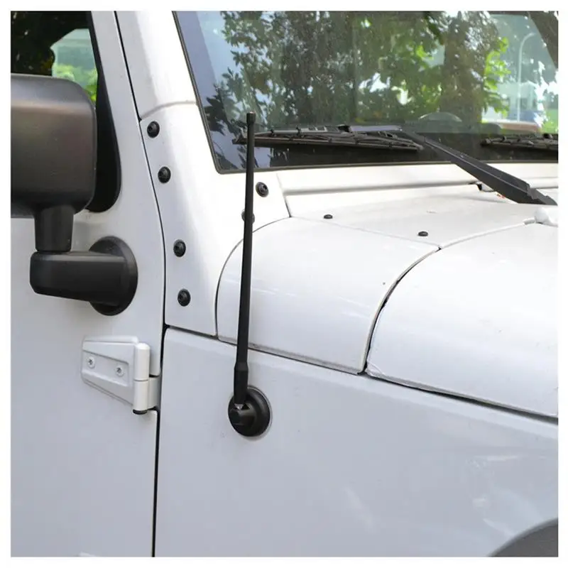Vista trasera del Jeep con la antena instalada