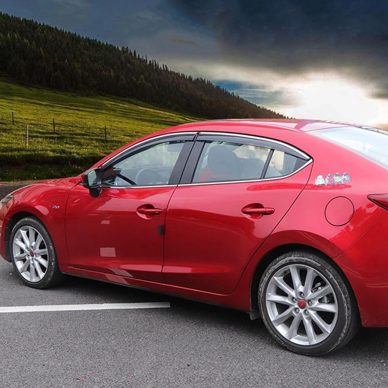 Visera de ventilación para Mazda 3 Axela Sedan, accesorios decorativos para ventanas laterales, protección contra la lluvia y el sol, 2014 - 2017 - imagen 2