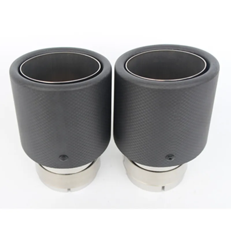 Embellecedores de escape universales de acero inoxidable efecto carbono - imagen 2