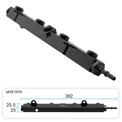 Rampa de combustible negra Serie K para Honda K20/K24 Civic e Integra