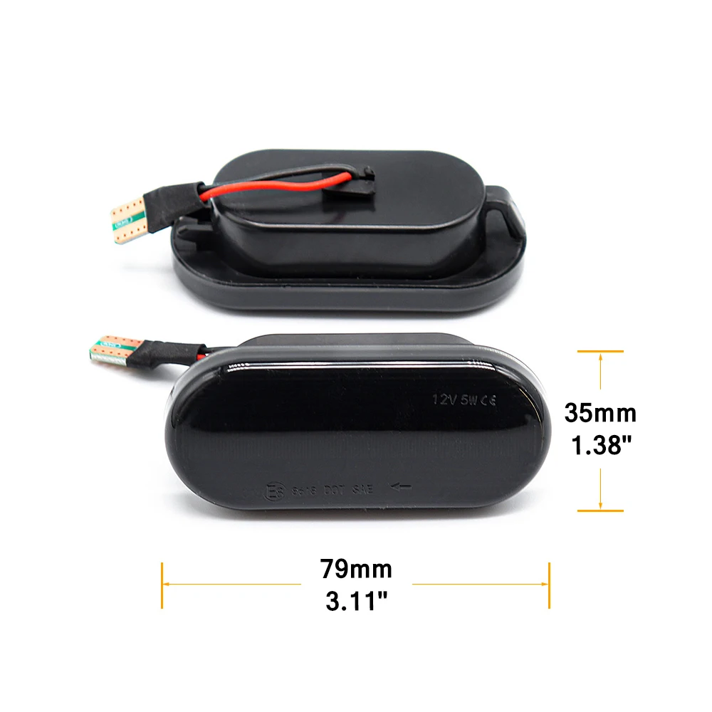 Luz de posición lateral dinámica, lámpara intermitente de señal de giro para SEAT Leon Ibiza 6L Ford Focus MK2 VW Golf 3 4 Lupo Passat Polo 6N 9N Bora - imagen 4
