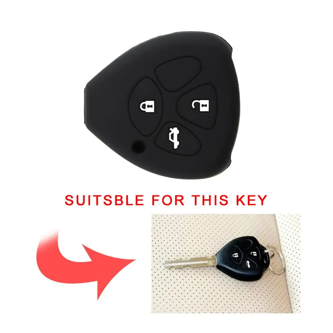 Funda de silicona para llave Toyota de 2 botones – Corolla y Yaris - imagen 3