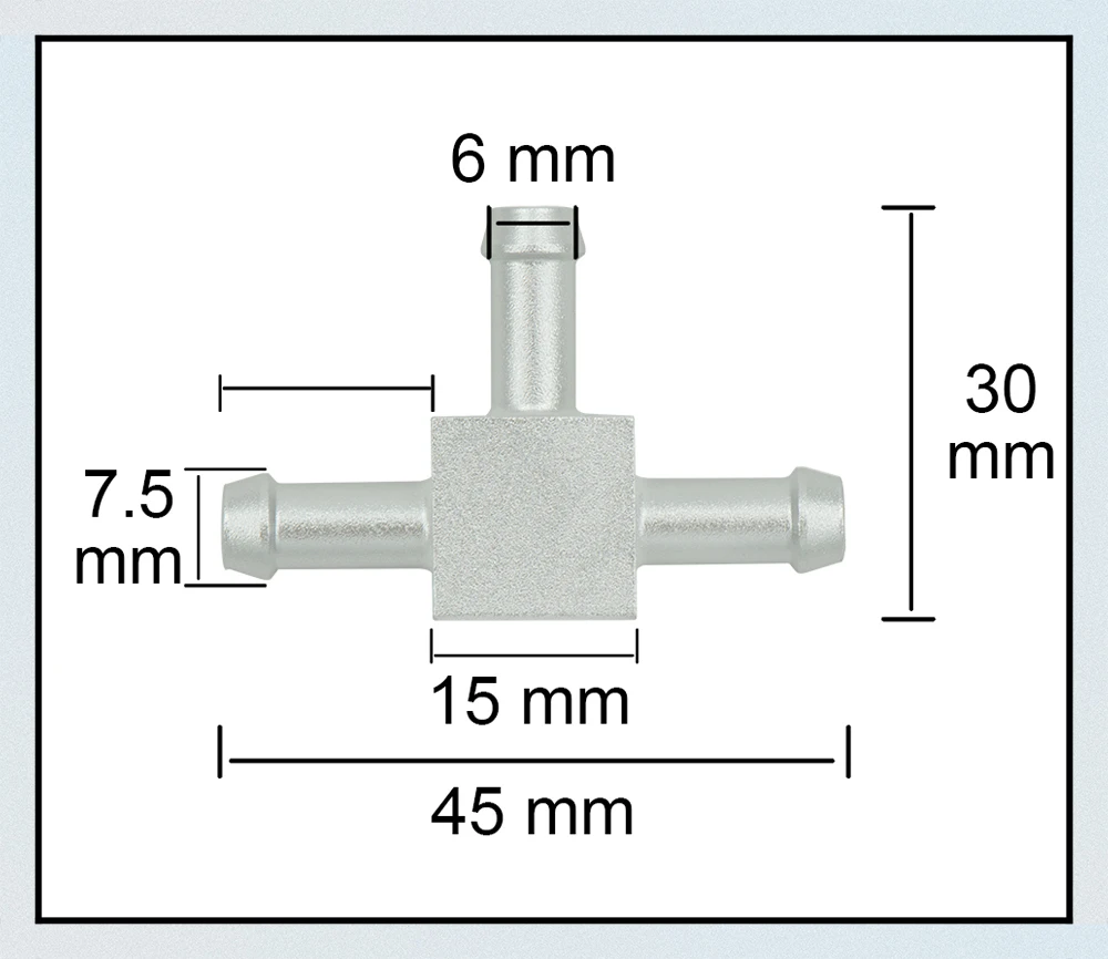 Detalle del conector de tres vías