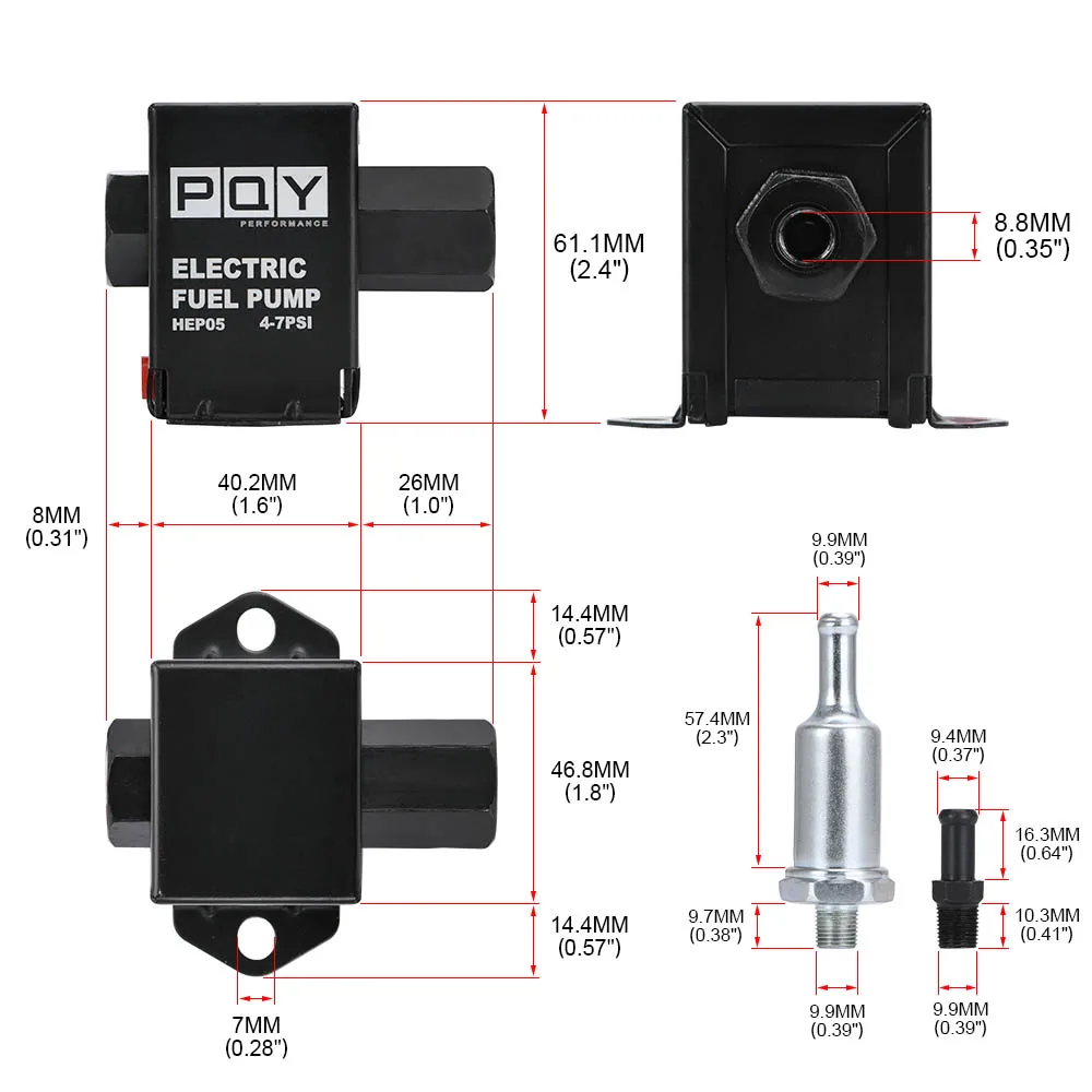 Bomba combustible electrónica 12V 90 LPH alta presión universal gasoil – P502 - imagen 2