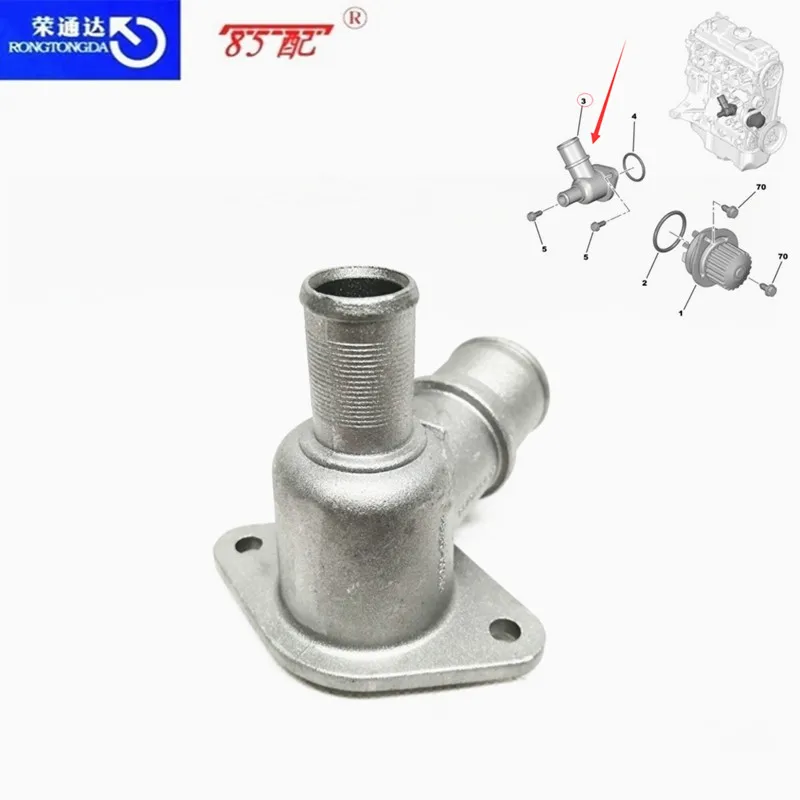 1201C3 Brida refrigerante motor – Peugeot 206/207, Citroën C2/C3
