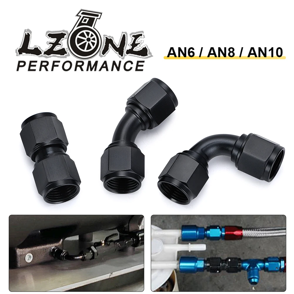 Universal 0 45 90 grados AN6 AN8 AN10 hembra a AN6 AN8 AN10 manguera hidráulica hembra codo enfriador de aceite accesorios de manguera