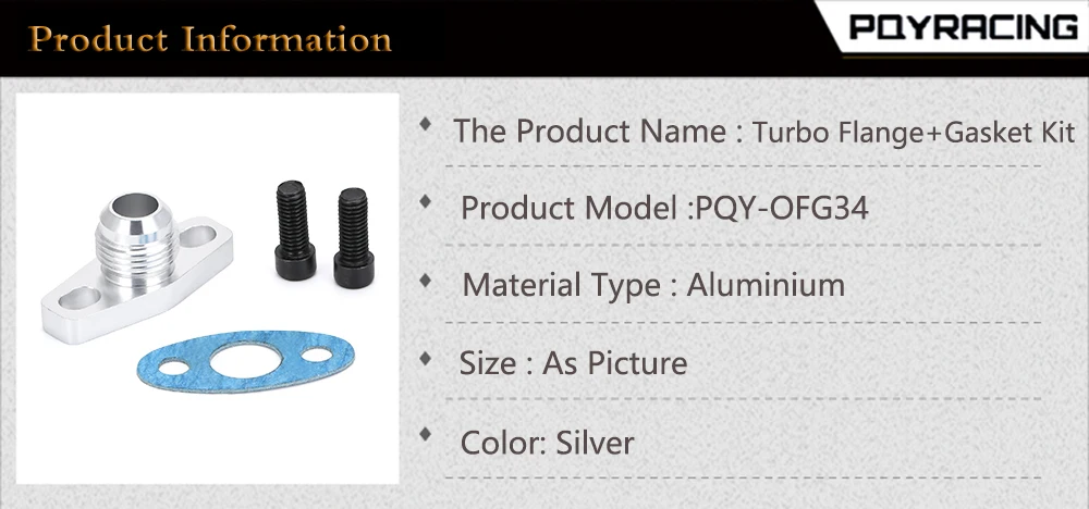 Adaptador PQY de retorno de aceite AN10 para turbo