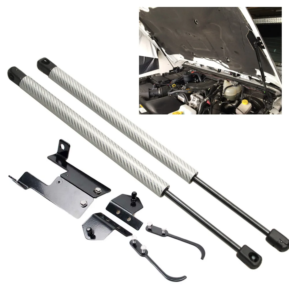 Capó carbono sport Jeep Wrangler JK 2006-2018 puntales gas