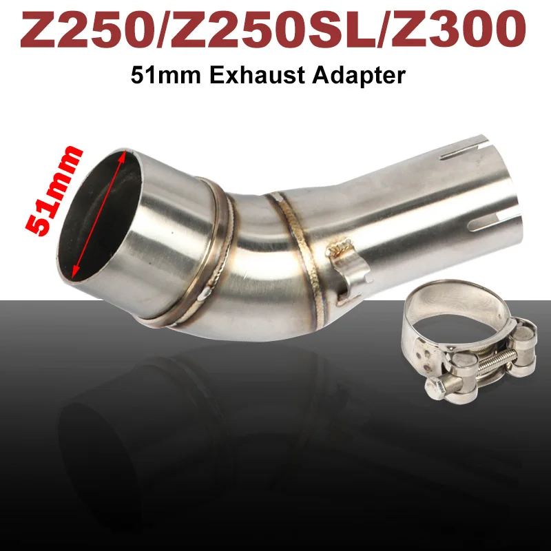 Tubo de enlace 51 mm para Kawasaki Z250/Z300 y Ninja 250R/300
