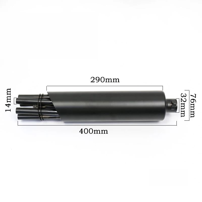 Silenciador de escape universal moto acero inoxidable Gatling negro - imagen 2