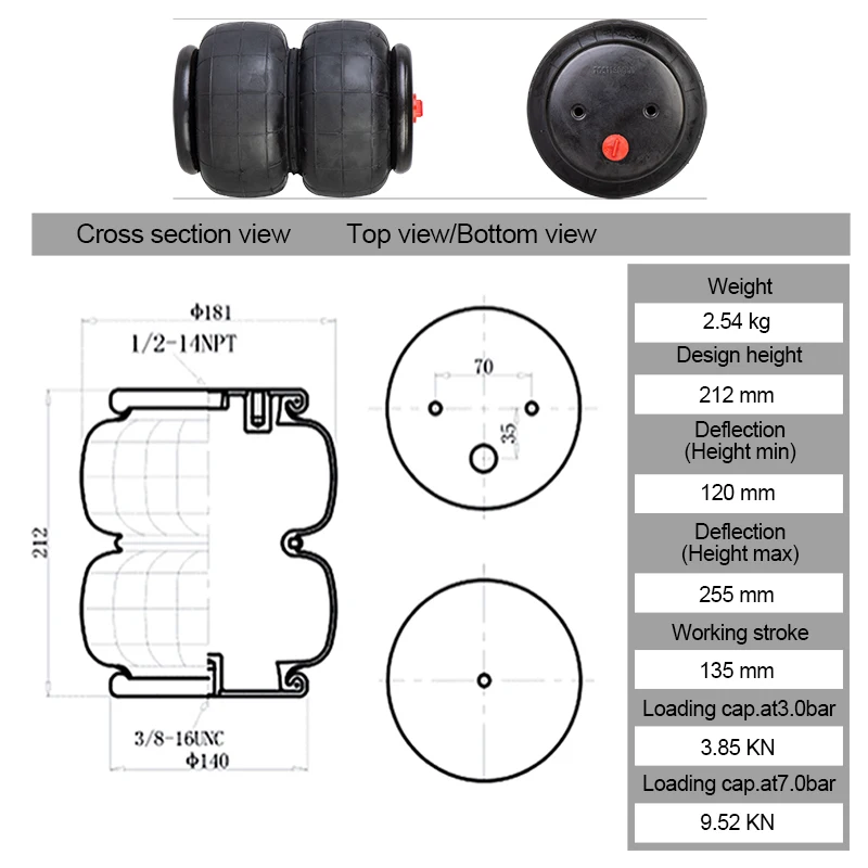 Airbag de suspensión Tride Springs D2600 Dominator 58616 - imagen 4