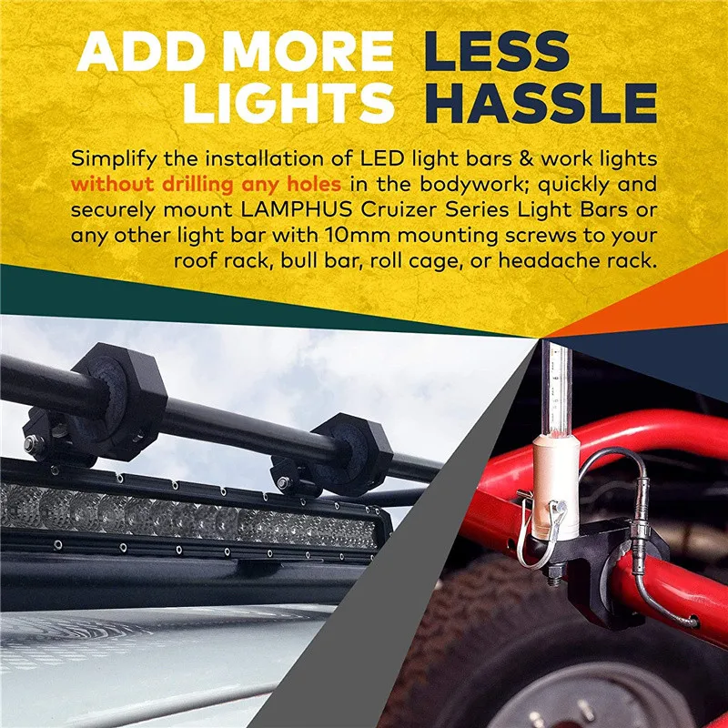 Soportes faros LED todo terreno para ATV UTV – iluminación off-road - imagen 3