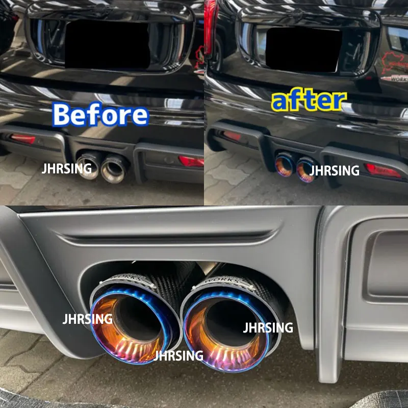 Punta de escape fibra carbono azul para Mini Cooper S R56 F56 - imagen 4