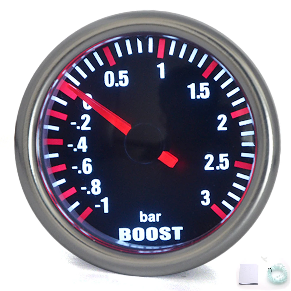 Manómetro turbo mecánico 3 BAR rosca 2" 52mm LED universal