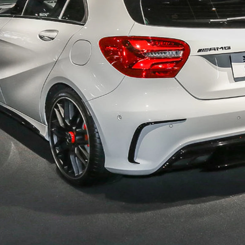 Canards parachoques trasero Mercedes W176 A200/A250/A45 AMG negro brillo - imagen 2