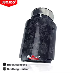 Silenciador de escape recto SUMSOO, carbono negro