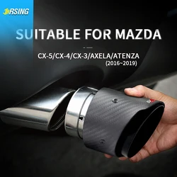 Punta de escape de fibra de carbono negra mate para Mazda CX-5