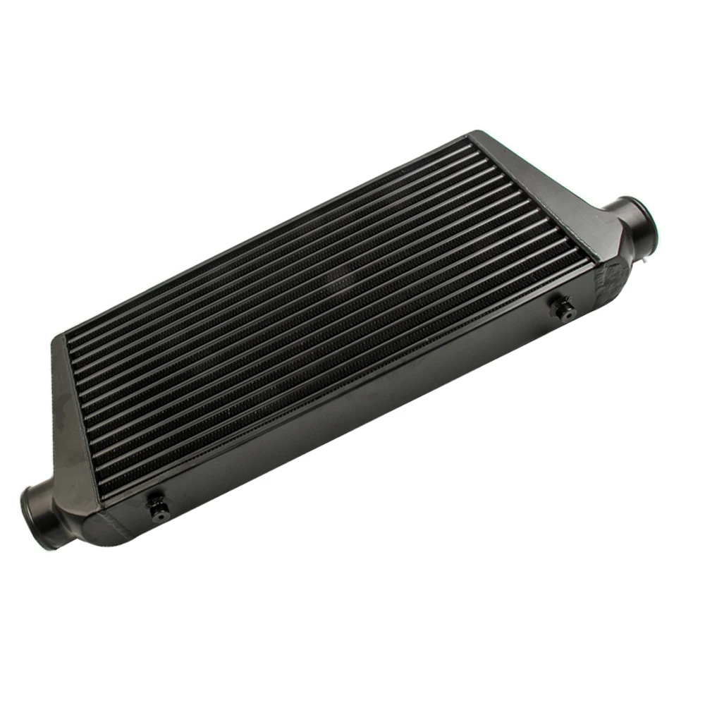 Intercooler frontal universal 600x300x76 mm, entradas de 3 pulgadas negro