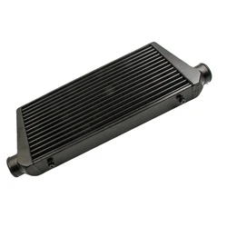 Intercooler frontal universal 600x300x76 mm, entradas de 3 pulgadas negro