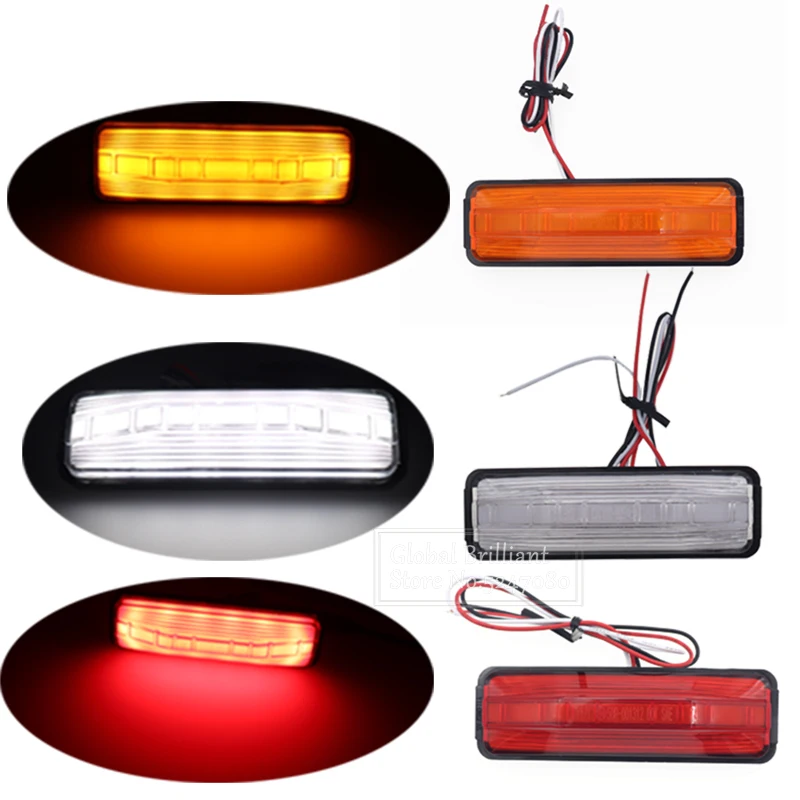 12V 24V 18 Luz LED de 2 uds para coche, autobús, camión, remolque, indicador lateral, lámpara lateral, luz de giro trasera de remolque de 3 colores