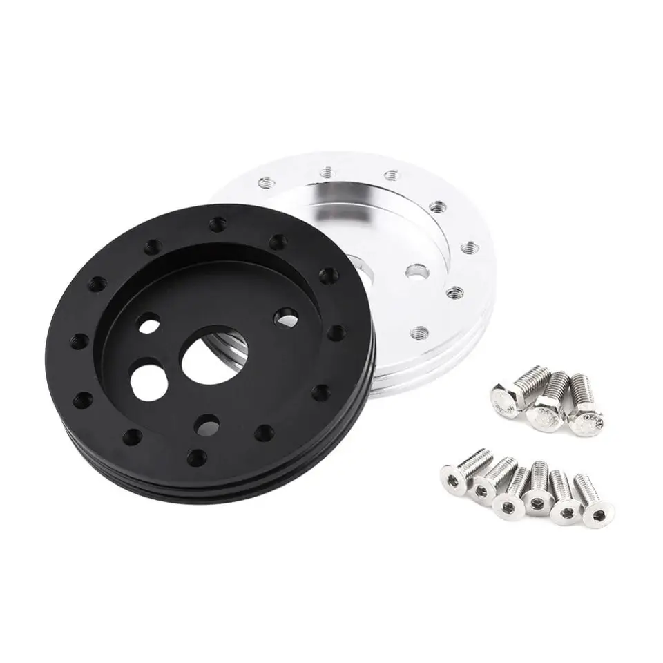 Buje Adaptador Boss 3-orificios para Volante 6-orificios – Negro/Plateado - imagen 4
