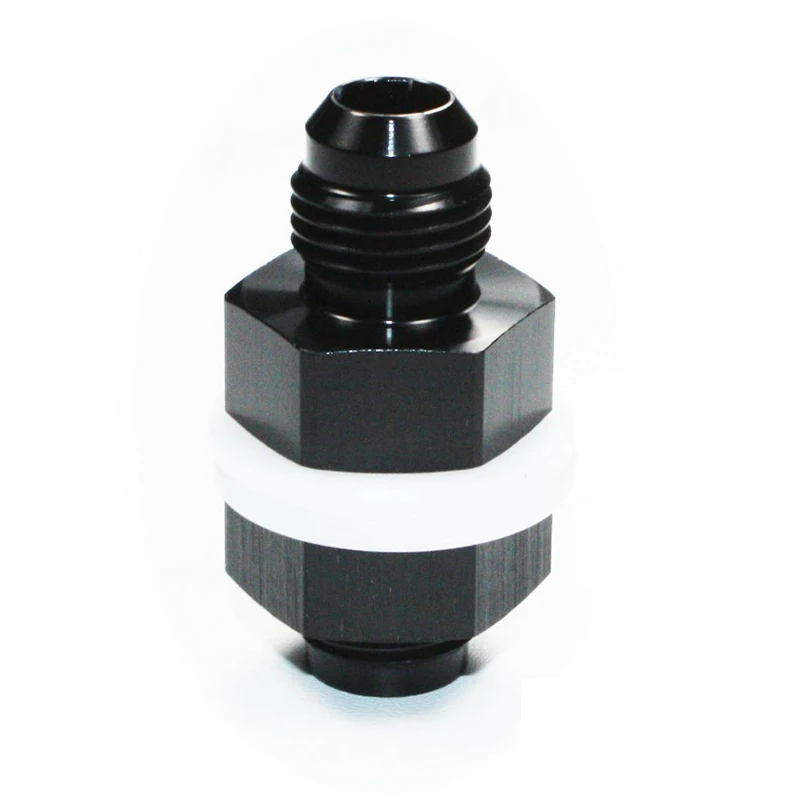 Adaptador de mamparo AN6-AN12 para depósito de combustible, aluminio negro - imagen 3