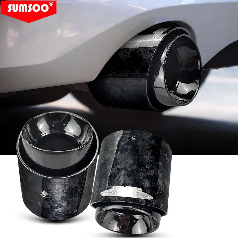 SUMSOO Punta de escape de carbono forjado para Mini Cooper R55-R61