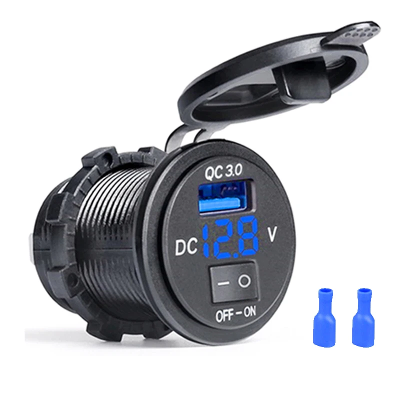 Adaptador de carga rápida QC3.0 para coche, moto o ATV