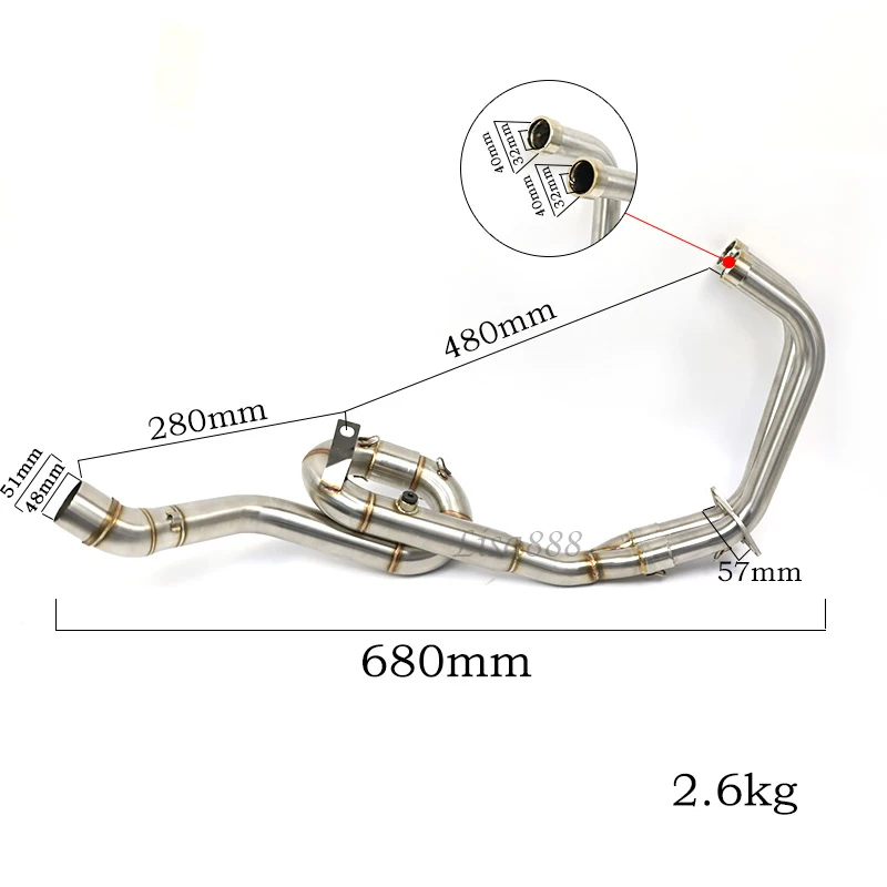 Tubo intermedio de escape 51 mm para Yamaha R25, R3 y MT-03 - imagen 3