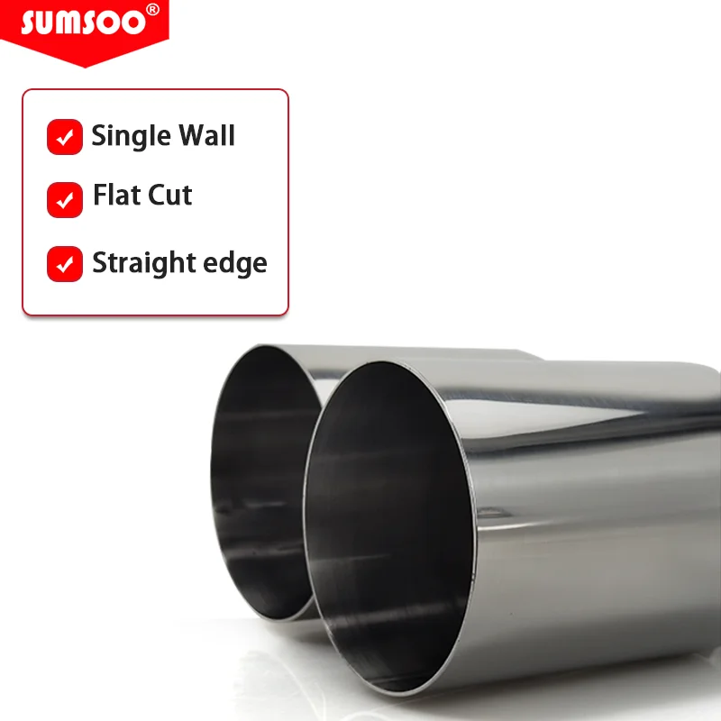 Tubo Escape Doble Sumsoo Acero Inoxidable Pulido Universal - imagen 4
