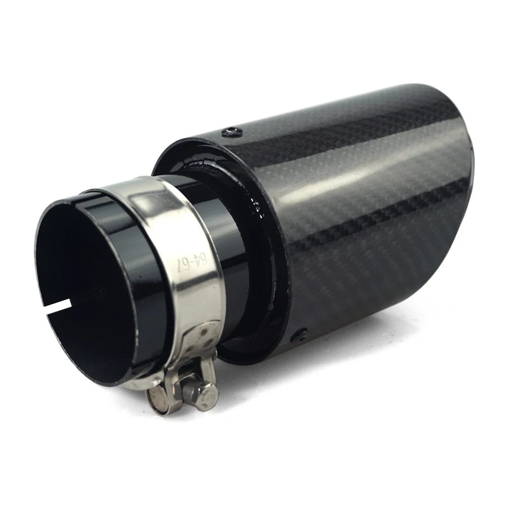 Punta de escape carbono forma bala acero inoxidable negro tuning - imagen 4