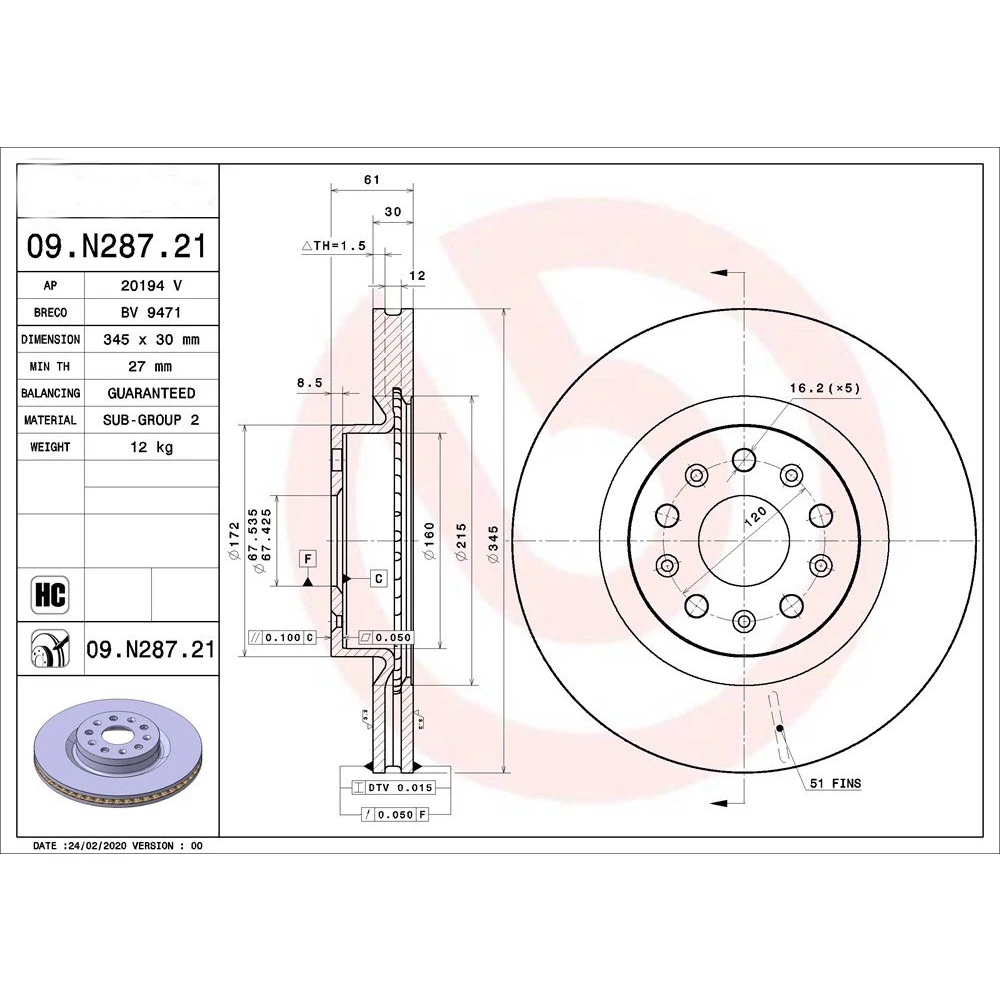 Ejemplo de configuración ranurada del rotor