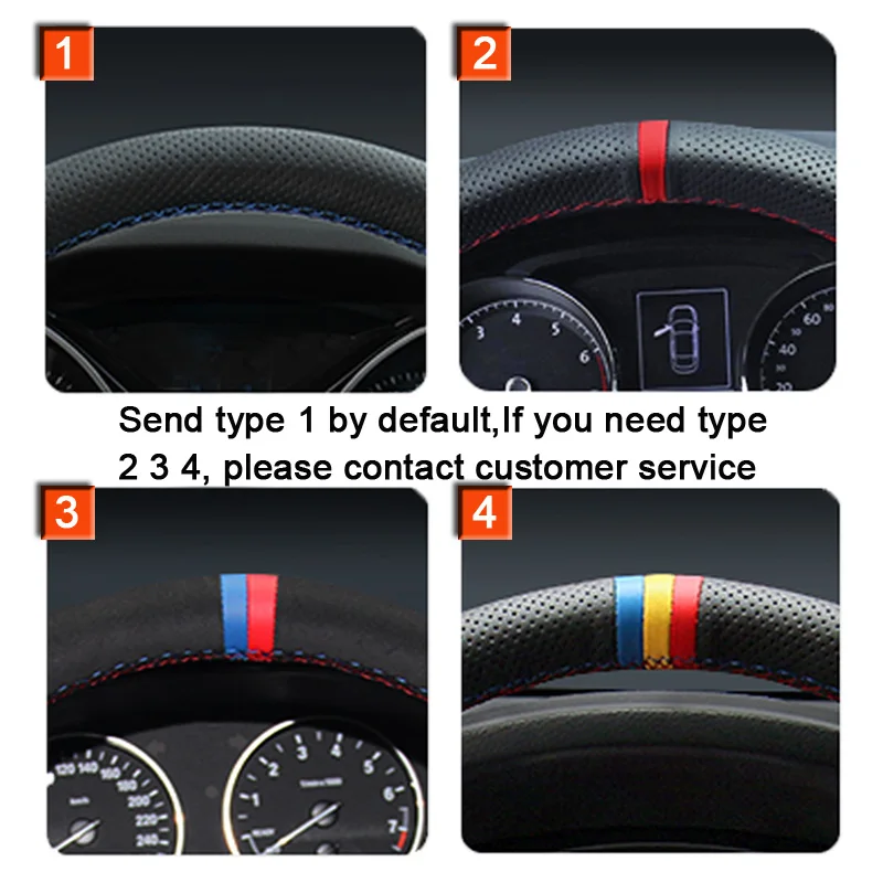 Protector de volante PU negro cosido a mano – VW Golf 4 Passat B5 Polo - imagen 4