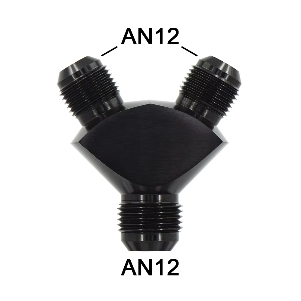 Adaptador en Y AN6/AN10 macho de 3 vías con 2 salidas – Negro - imagen 3