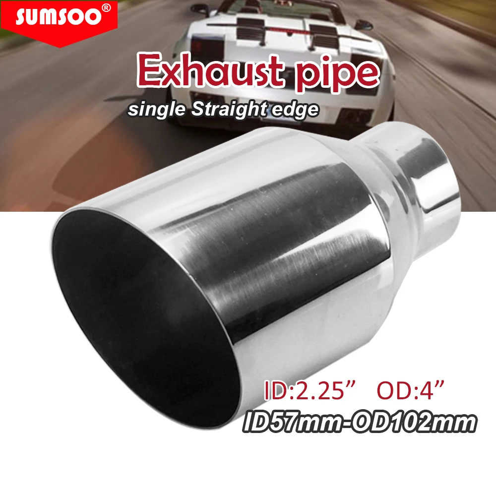 Punta de escape inoxidable con entrada inclinada ajustable 60-102 mm