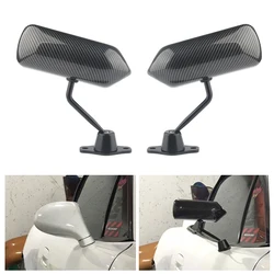Espejo retrovisor universal estilo F1 fibra de carbono azul