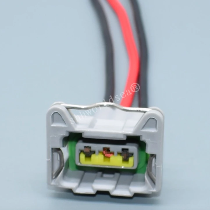 Conector hembra 3 pines vista frontal