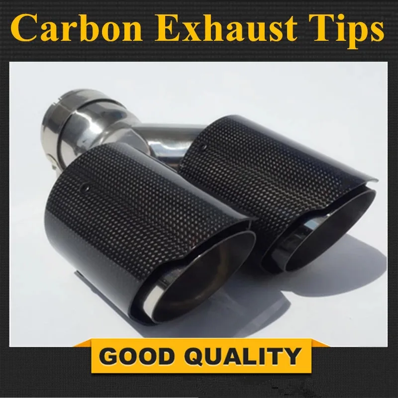 Punta de escape doble AK universal de carbono – BMW VW Golf - imagen 2