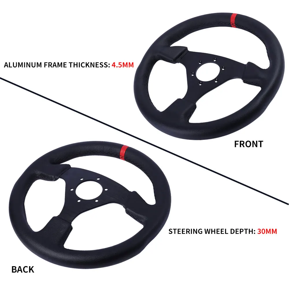 Volante plano universal de cuero para simulador y carreras - imagen 5