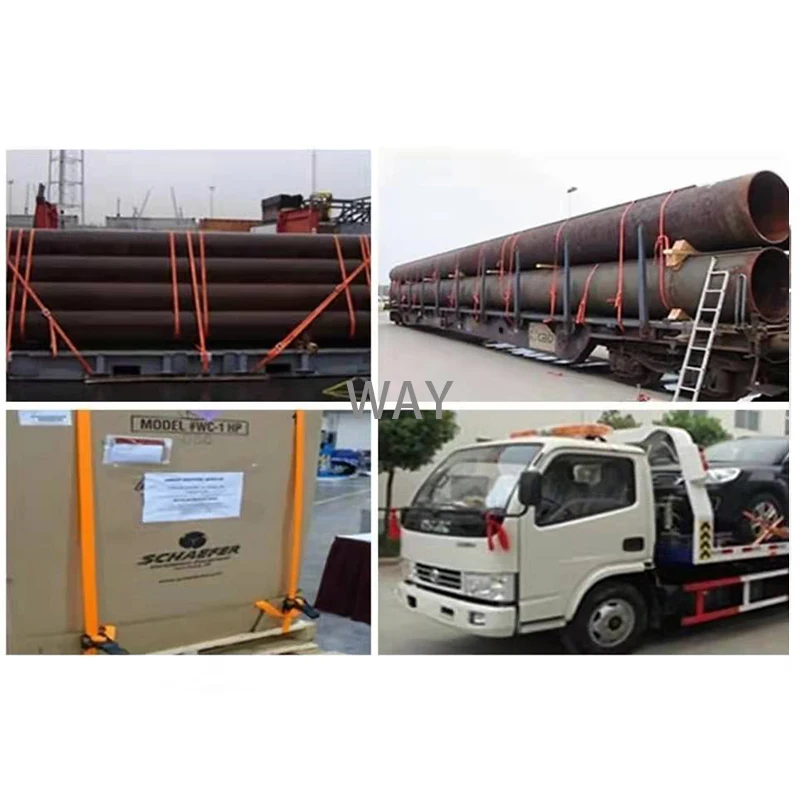 1 unidad CVP 1 "2m 800kg correa de amarre de remolque negra hebilla de trinquete gancho en S piezas de RV accesorios de Camper componentes de caravana - imagen 3