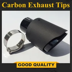 Punta de escape universal en fibra de carbono y acero inoxidable