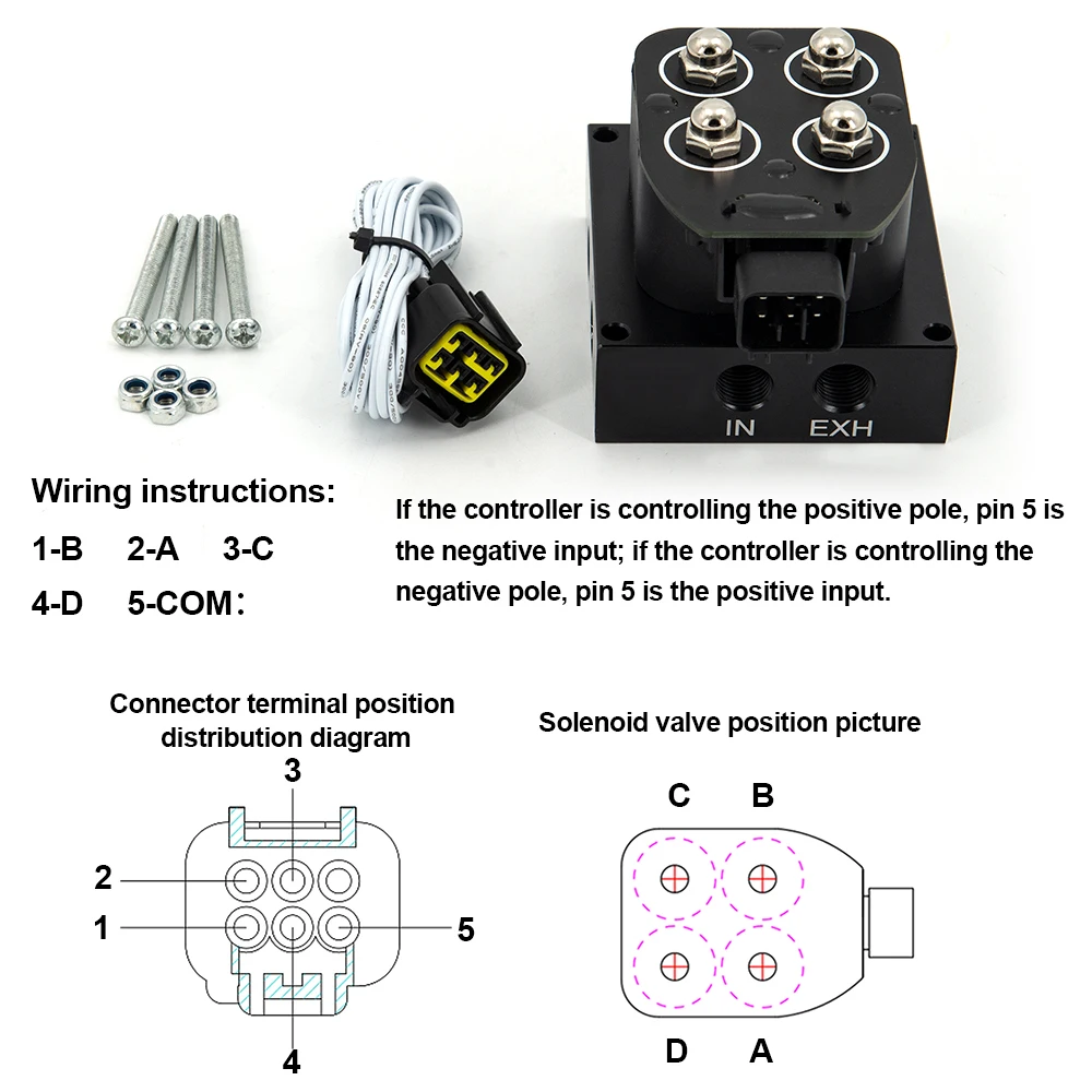 Válvula solenoide 12V para suspensión neumática - colector - imagen 2