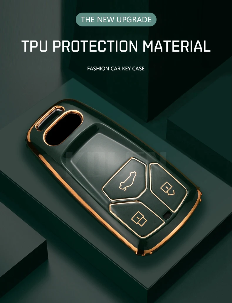 Detalle de la funda de TPU para llave Audi