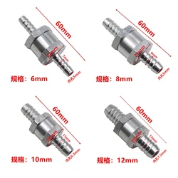 Válvula de retención aluminio 6-14 mm para combustible, aceite y agua