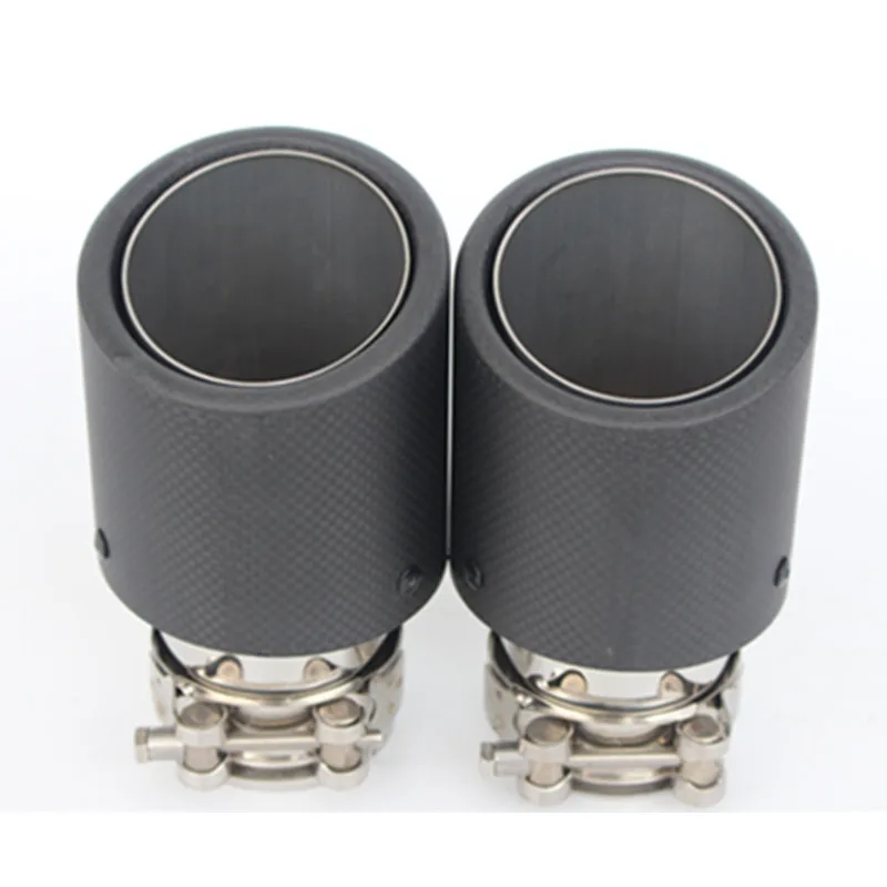 Embellecedores de escape universales de acero inoxidable efecto carbono - imagen 3
