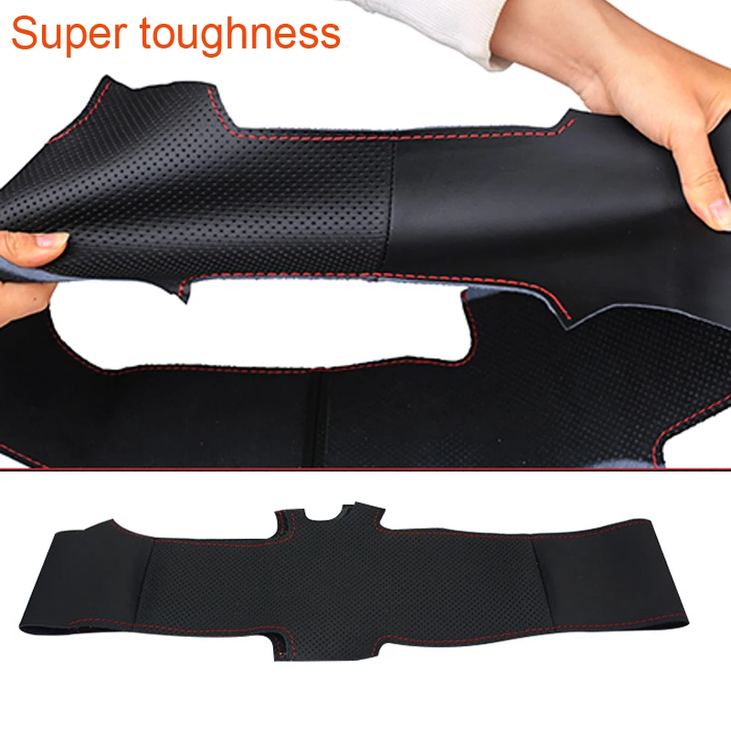 Protector de volante PU negro cosido a mano – VW Golf 4 Passat B5 Polo - imagen 2