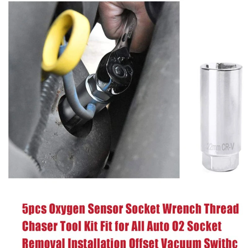 Juego de Herramientas automotrices, Sensor de oxígeno, extracción de enchufes, hilo, bujía, 1/2 ", 22mm, 5 piezas - imagen 4