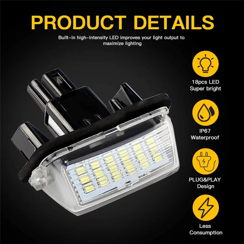 Bombilla LED matrícula 12V para Peugeot 206 207 307 y Citroën C3 C4 - imagen 5